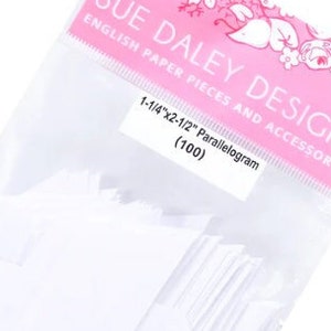 Parallelogram English Paper Piecing Papers (100) and template option by Sue Daley Designs
