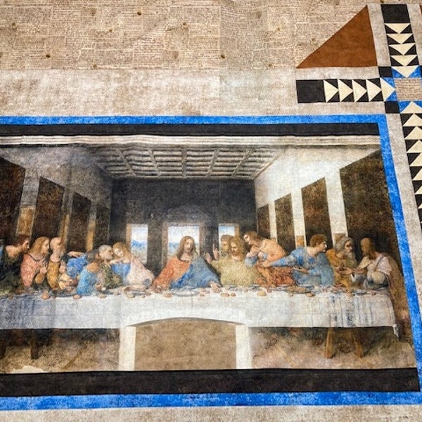 DaVinci's Last Supper Wall Hanging Quilt Kit using Amazing Grace Pattern by The Fabric Addict and DaVinci Fabric by Robert Kaufman Fabrics