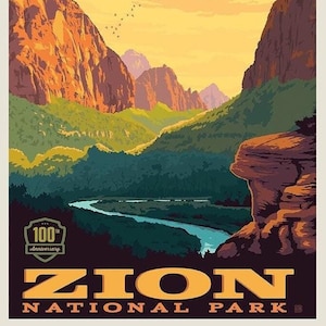 National Parks Poster Panel - Zion by Riley Blake Designs P8785 Zion National Park