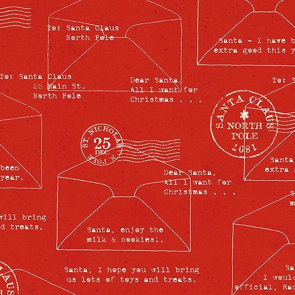 Nicholas Letters to Santa by J. Wecker Frisch for Riley Blake Designs - C12340 Red