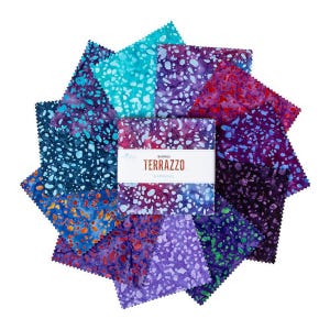 Terrazzo Elementals Batiks 5&quot; Stacker by Riley Blake Designs Berries collection 5-21801A-42