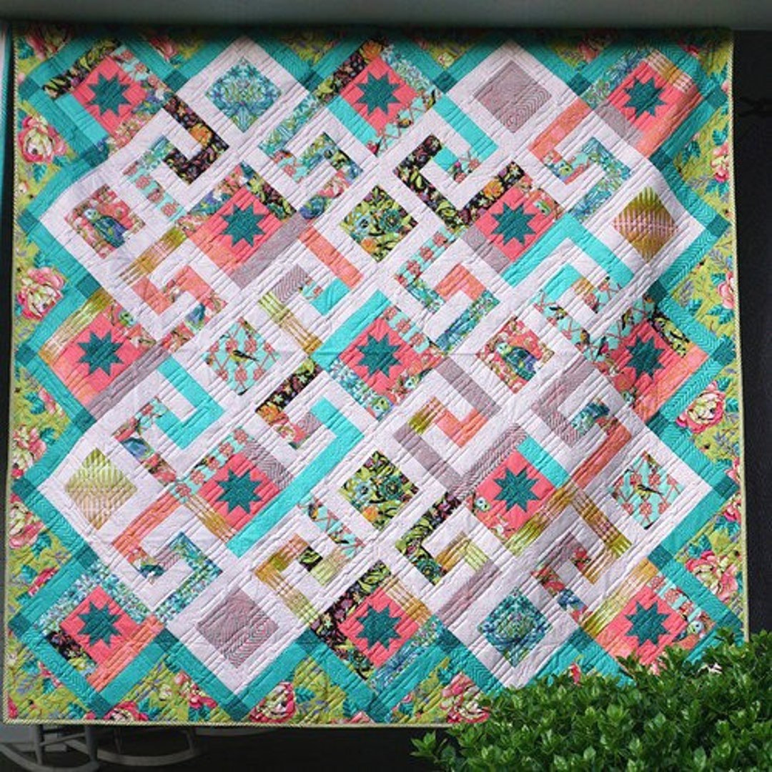 Hedge Maze Quilt Kit Using Moon Garden by Tula Pink for Freespirit Fabrics Etsy