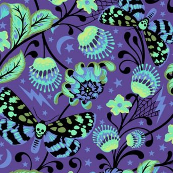 De La Luna by Tula Pink for Free Spirit Fabrics - "Venus" in Haunted (Lavender/Purple) 1/2 yd