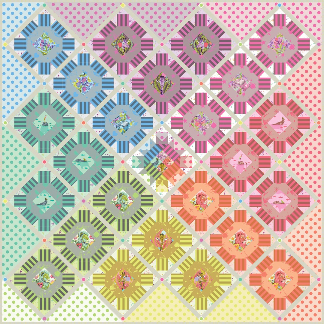 Star Cluster Quilt Kit Featuring Everglow and True Colors Etsy