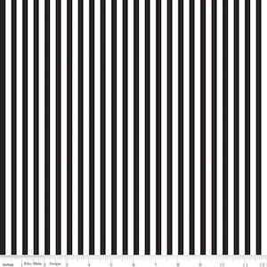Black and White 1/4&quot; wide Stripe by Riley Blake Designs - C555 black