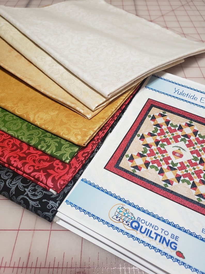 Yuletide Essence Quilt Kit using Pearl Essence Scroll by Maywood Studios