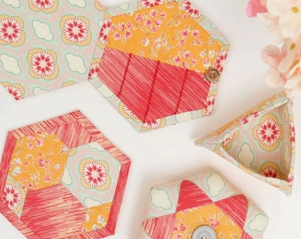 The Hexagon Collection Sewing Accessory Pattern English Paper Piecing Sewing Kit by Sue Daley