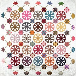 Wagon Wheels Applique & English Paper Piecing Quilt Kit by Sue Daley - Patchwork with Busyfingers EPP