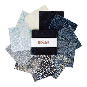 Terrazzo Elementals Batiks 5&quot; Stacker by Riley Blake Designs Frostycollection 5-21801E-42