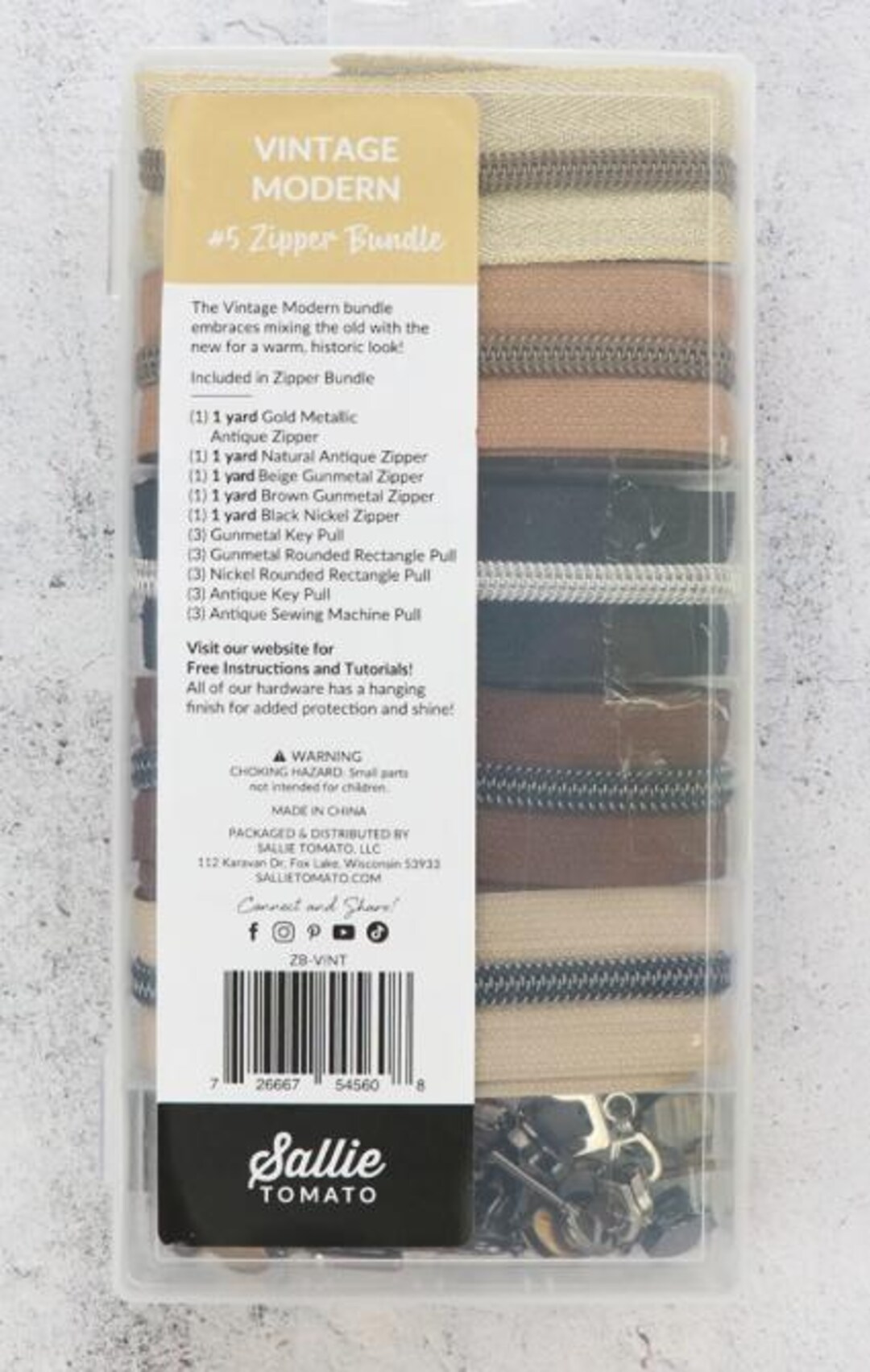 Zippers by the Yard Bundle by Sallie Tomato- Vintage Modern