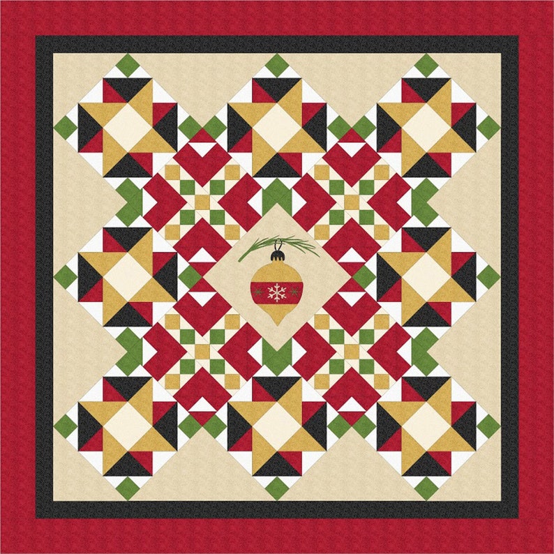 Yuletide Essence Quilt Kit using Pearl Essence Scroll by Maywood Studios