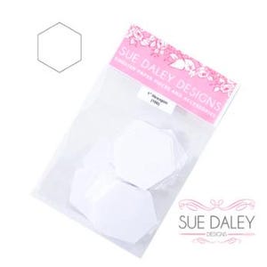 Hexagon EPP Papers -All Sizes- with Template Option by Sue Daley Designs - English Paper Piecing EPP- 9  Different Sizes