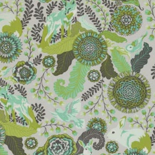 Fox Field Foxtrot Main by Tula Pink for Westminster Fabrics GPTP045 Shade Green (1/2 YD)