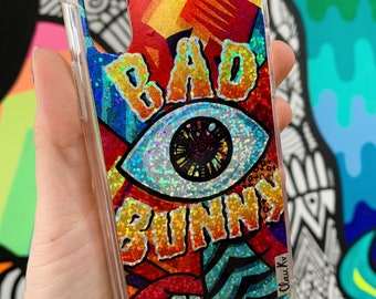 Bad Bunny holographic phone case