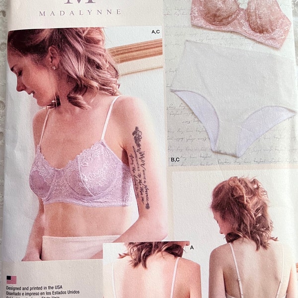 Underwire Bras and Panties in Sizes A-DD Complete Uncut/FF Simplicity Sewing Pattern 8229 Madalynne Design