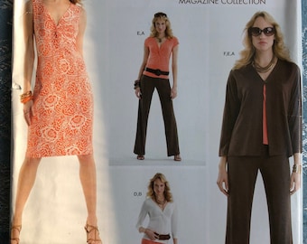 Threads Magazine Dress or Top, Knit Pants, Gaucho, and Jacket, Sizes 6 to 14 Complete Uncut/FF Simplicity Sewing Pattern 3800