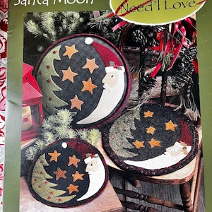 Santa Moon Simply the Best Becky Menges Pillow, Rug Hooking Simply Need’l Love