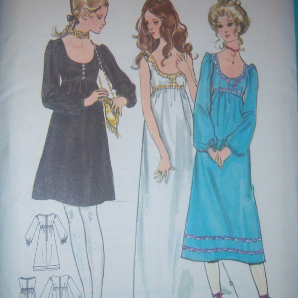 Vestido de noche de cintura alta, talla 7 Las 8 piezas sin cortar / FF Patrón de costura vintage Butterick 5994 Cocktail or Party Look