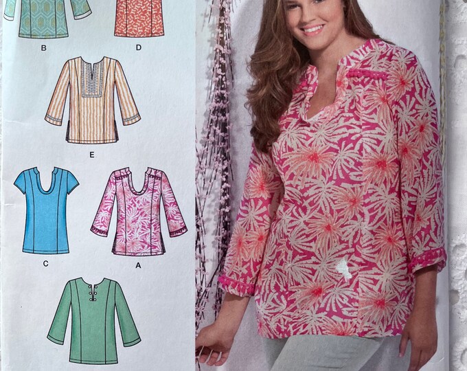 Tunic With Neckline and Sleeve Sizes 20W-28W, Complete Uncut/ff ...