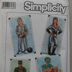 Adult Size Small (34-36) Spaceman, Doctor, Nurse, Soldier and Prisoner Costumes Complete Uncut Vintage 80s Simplicity Sewing Pattern 8890