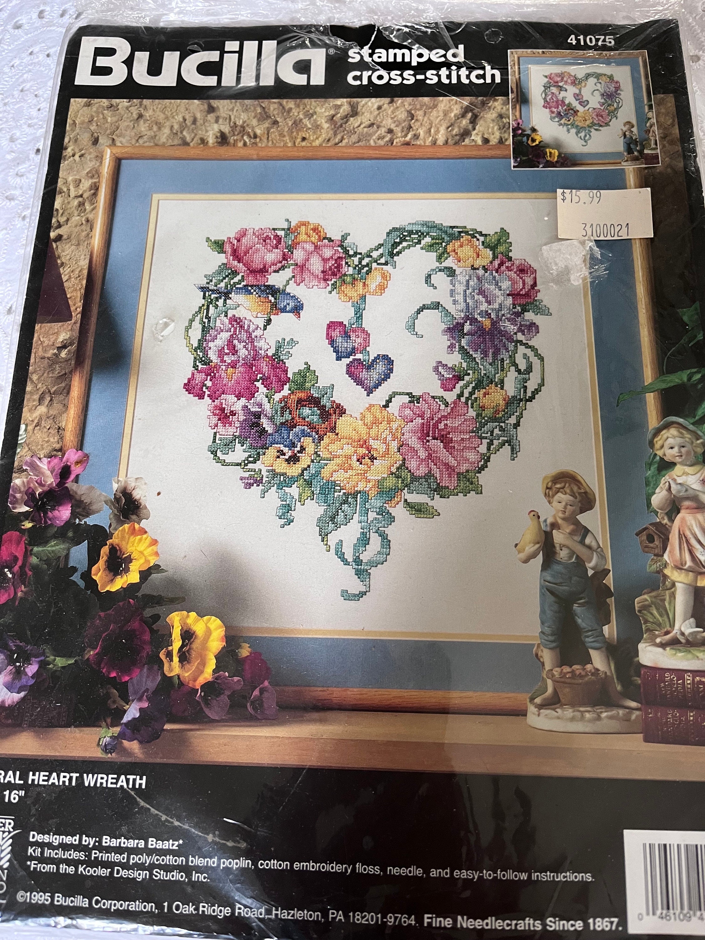 Kooler Design Studio Floral Heart Wreath - Cross Stitch Pattern
