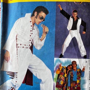 Disco- of Elvislook voor volwassenen, jaren 60 hippiekostuums, maat L en XL, compleet ongesneden/FF Vintage McCall's naaipatroon 2981