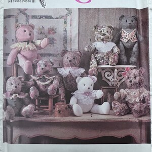 Stuffed Decorative Bear in Two Sizes Approx. 15 and 18 Inches Tall Complete Uncut/FF Vintage 90s Simplicity Crafts Sewing Pattern 9894