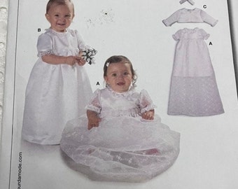 Fitted or Semi-Fitted Christening Dress, Sizes 1-18 Months Complete Uncut/FF burda Sewing Pattern 9649