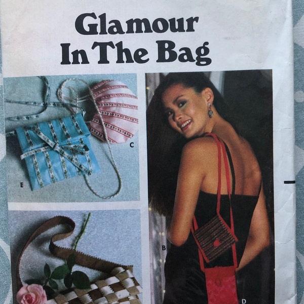 Glamour in the Bag Set of Lined Evening Purses Complete Uncut/FF Vintage Butterick Sewing Pattern 6373