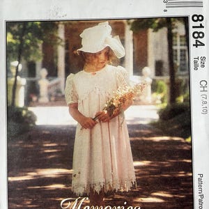Memories by Jo Lene Empire Dress with Sheer Overskirt in Sizes 7-10 Complete Uncut/FF Vintage 90s McCall’s Sewing Pattern 8184