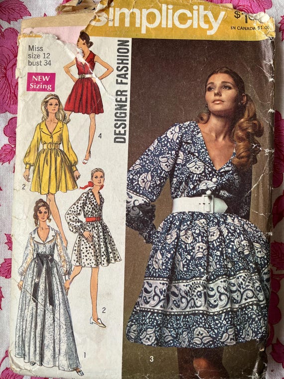 Naaipatroon jaren 60 hemdjurk maat 12 Vintage jaren 60 Simplicity