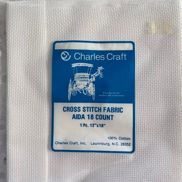 Charles Craft Cross Stitch Fabric 18 Count 12 by 18 Inches White All Cotton