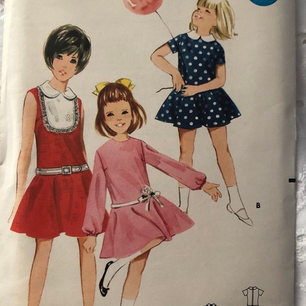 Child’s Dress with Jewel Neckline, Size 8 Complete Uncut/FF Vintage Butterick Sewing Pattern 4143