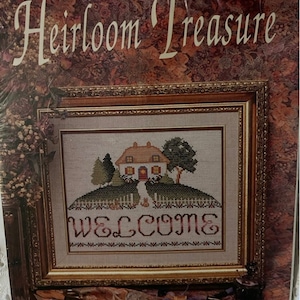 Designs for the Needle Cross-stitch Kit Heirloom Treasure Welcome Never Size 8 by 10 Inches Number 5216