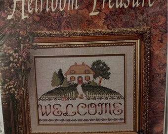 Designs for the Needle Cross-stitch Kit Heirloom Treasure Welcome Never Size 8 by 10 Inches Number 5216