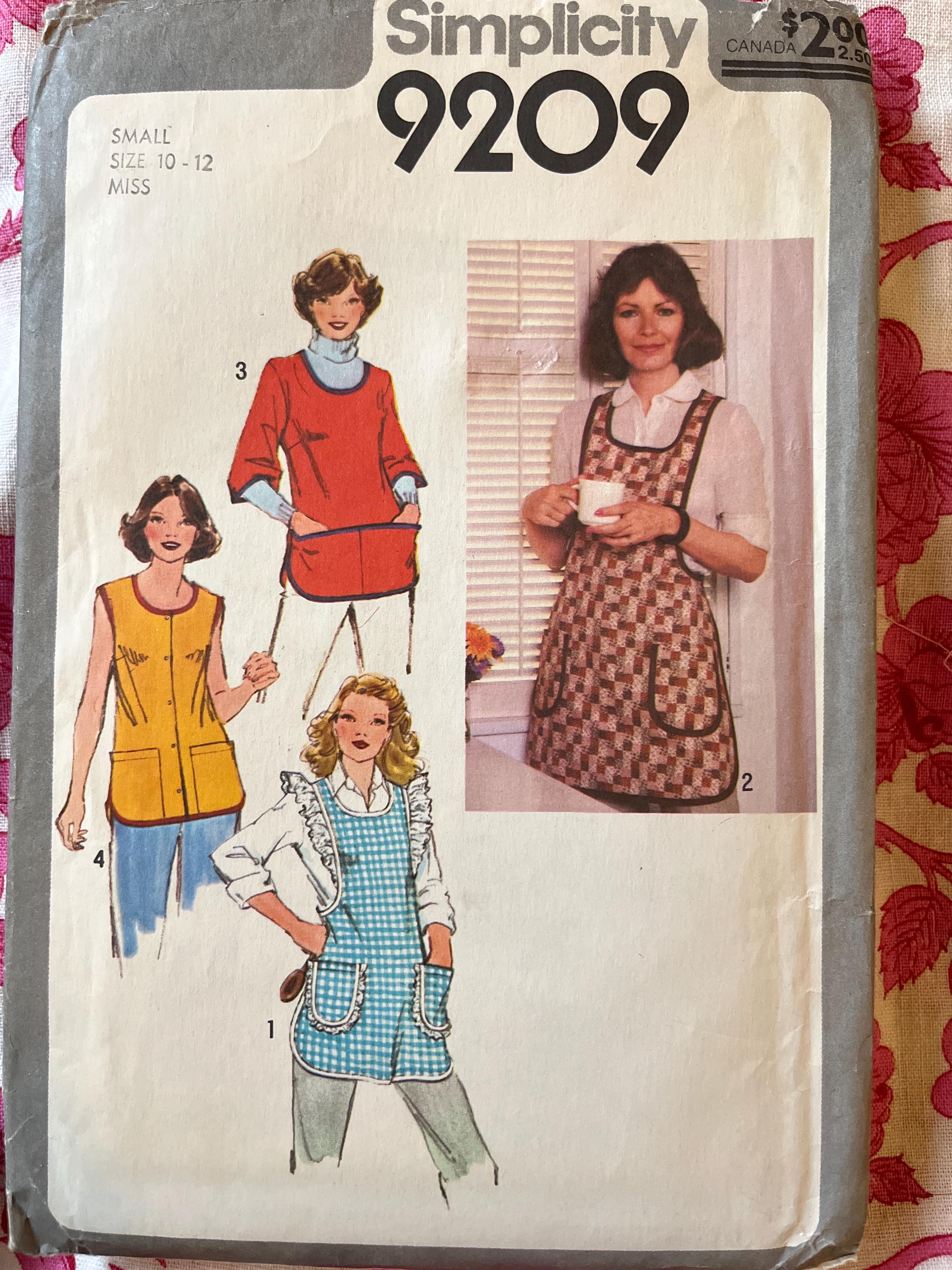 ポケット付きエプロンセット、サイズS（10-12）ヴィンテージ70年代