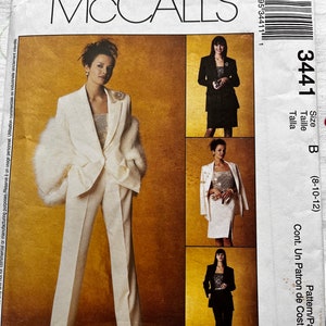 Lined Jacket, Top, Pants, Skirt in Sizes 8-12 Complete Uncut/FF Vintage McCall’s Sewing Pattern 3441