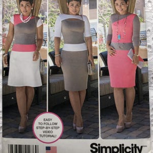 Uncut Simplicity Sewing Pattern 643 1276 G Style Knit Dress With ...