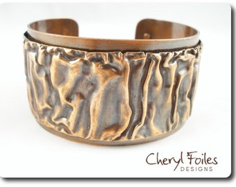 Textured Copper Cuff Bracelet