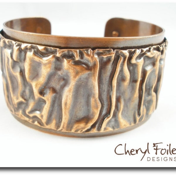 Textured Copper Cuff Bracelet