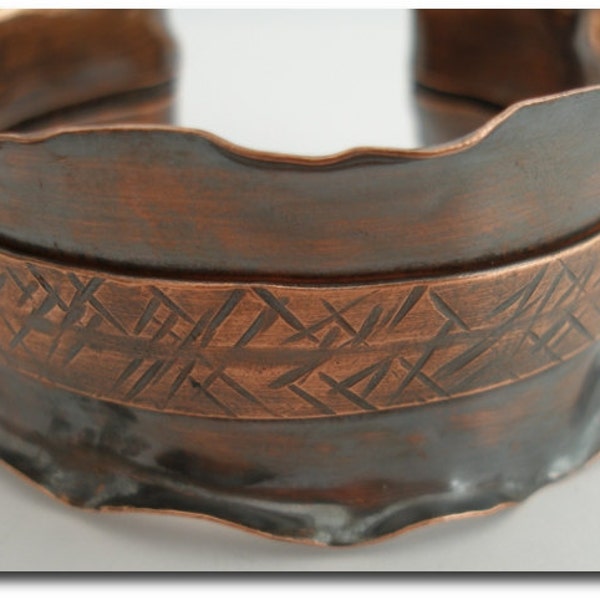 Ruffled Copper Cuff Bracelet