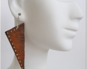 Hammered Copper Rustic Earrings