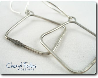 Sterling Silver Square Hoop Earrings