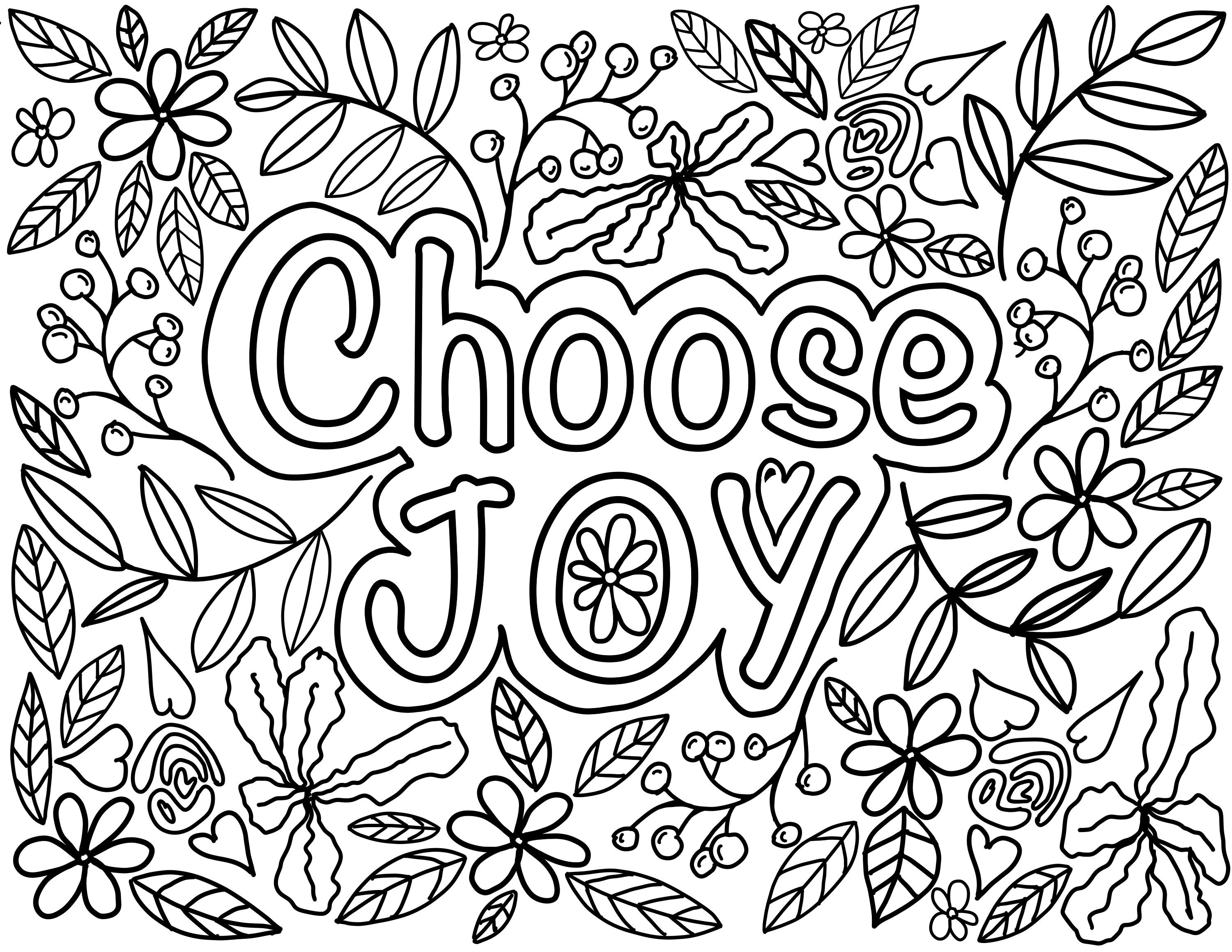 Choose Joy Printable Coloring Page - Il Fullxfull.4841726402 Oxdi 