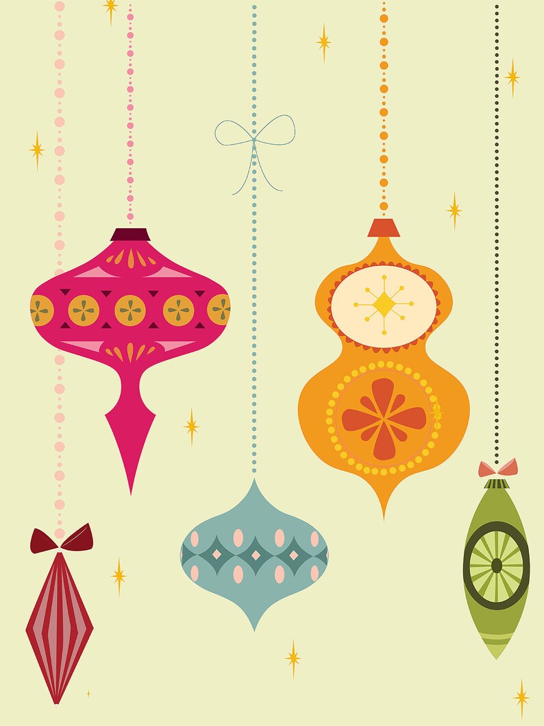 Mid Century Modern Christmas Poster // Retro Christmas Poster - Etsy Italia