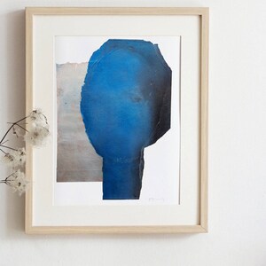 Abstract Blue Painting, Blue Wall Art, Living Room Decor, Chic Modern Art Print image 1