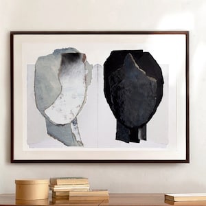 Dialogue #2 - Extra Large Wall Art, Abstract Black White Print of Original, Contemporary Artist, Big Art Piece, New Home Gift for Couple