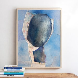 Moonlight - Fine Art Print, Extra Large Abstract Blue Wall Art, Blue Living Room Decor, Contemporary Painting