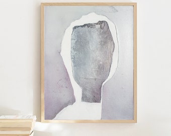 Invisible - Large Giclee Print of Original, Minimalist Abstract Wall Art, Silver Gray Wall Decor, Living Room Artwork