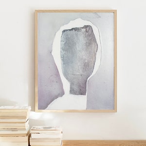 Invisible - Large Giclee Print of Original, Minimalist Abstract Wall Art, Silver Gray Wall Decor, Living Room Artwork